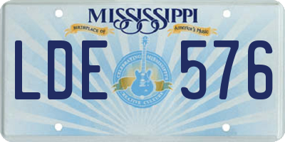 MS license plate LDE576