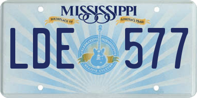MS license plate LDE577