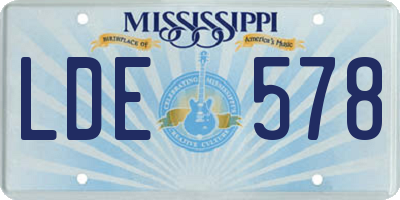 MS license plate LDE578