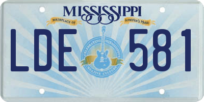 MS license plate LDE581