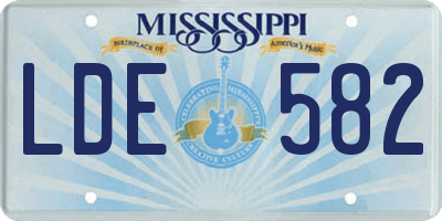 MS license plate LDE582