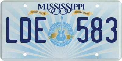 MS license plate LDE583
