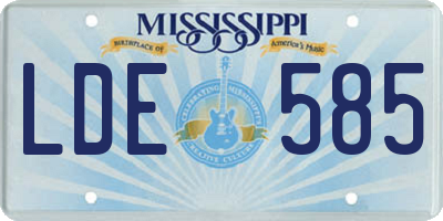 MS license plate LDE585