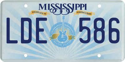 MS license plate LDE586