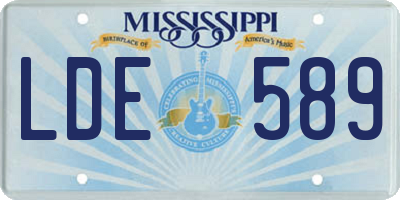 MS license plate LDE589