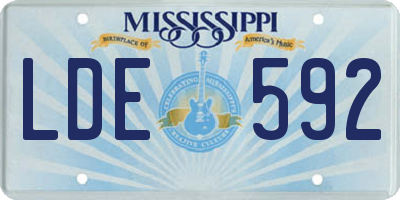 MS license plate LDE592