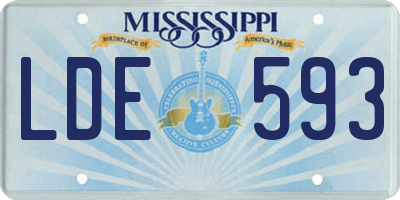 MS license plate LDE593