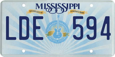 MS license plate LDE594