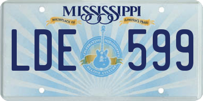 MS license plate LDE599