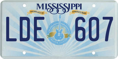 MS license plate LDE607