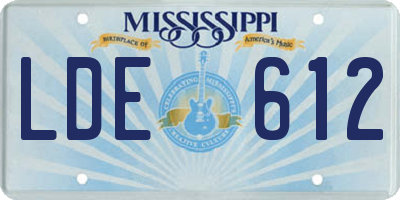 MS license plate LDE612