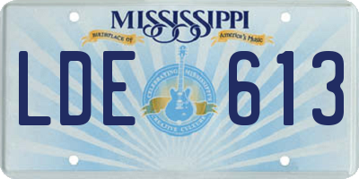 MS license plate LDE613