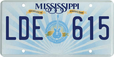 MS license plate LDE615