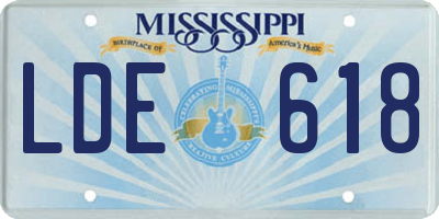 MS license plate LDE618