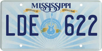 MS license plate LDE622