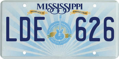 MS license plate LDE626