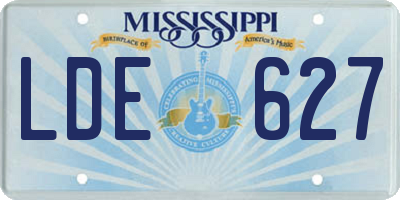 MS license plate LDE627