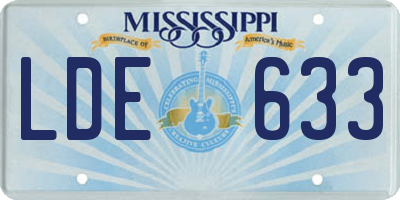 MS license plate LDE633