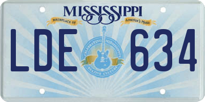 MS license plate LDE634