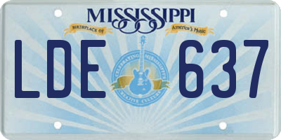 MS license plate LDE637