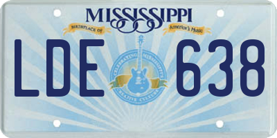 MS license plate LDE638
