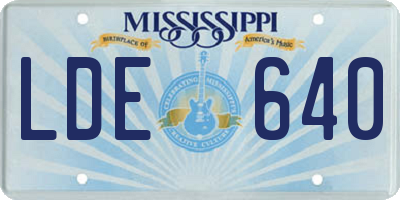 MS license plate LDE640
