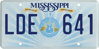 MS license plate LDE641
