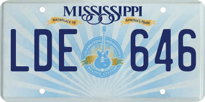 MS license plate LDE646