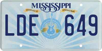 MS license plate LDE649