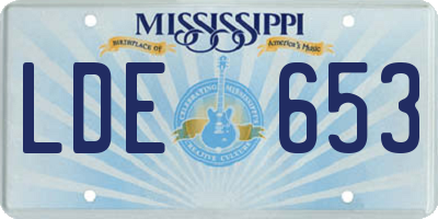 MS license plate LDE653