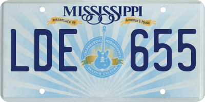 MS license plate LDE655