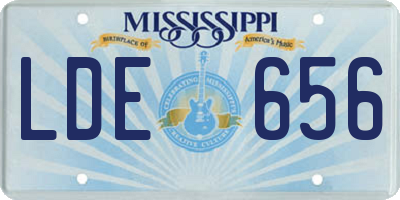 MS license plate LDE656