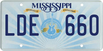 MS license plate LDE660