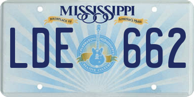 MS license plate LDE662