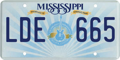 MS license plate LDE665
