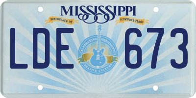 MS license plate LDE673