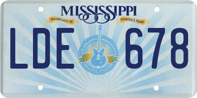 MS license plate LDE678