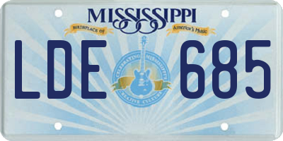 MS license plate LDE685