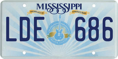 MS license plate LDE686