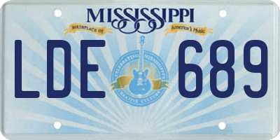 MS license plate LDE689