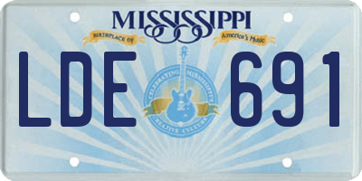 MS license plate LDE691