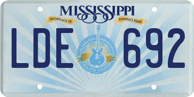 MS license plate LDE692