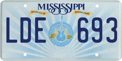 MS license plate LDE693