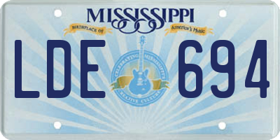 MS license plate LDE694