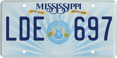 MS license plate LDE697