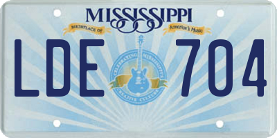 MS license plate LDE704