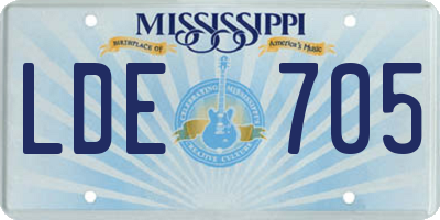 MS license plate LDE705