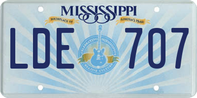 MS license plate LDE707