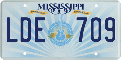 MS license plate LDE709