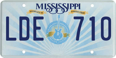 MS license plate LDE710